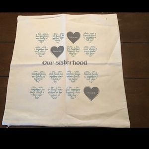 Thirty One Sisterhood Heart Canvas Pillow Case - Natural Color - NWT
